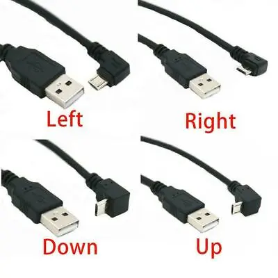 90 Degree Angle USB 2.0 A Male To Left Right Micro USB For Phone Cable --us • $1.40