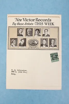Vintage1924 New Victor Records By These Artists This Week Advertising Postcard • $14.99