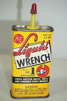 Vtg Adv Liquid Wrench Super Penetrant Handy Oiler Tin 4oz Can L1-04 • $12.99