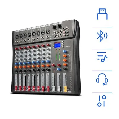 £98.39 • Buy 8-Channel Professional Audio Mixer USB Sound Equipment & Fader Controller