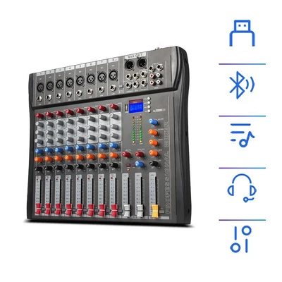 £98.39 • Buy 8-Channel Professional Audio Mixer USB Sound Equipment & Fader Controller