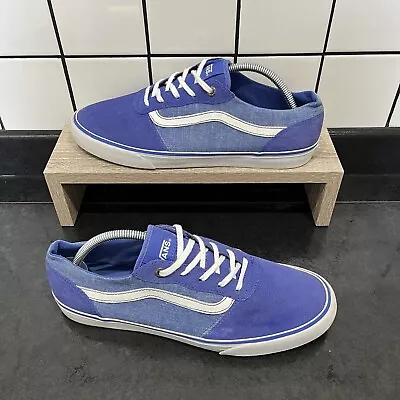 VANS - Size UK 8 - Old School Blue Denim Two Tone Lace Up Low Top Skate Shoes • £17.99