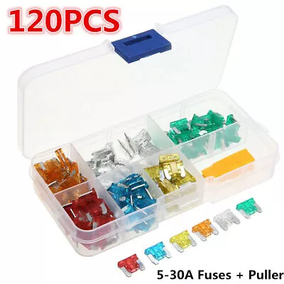 120pcs Low Profile Mini Car Fuse Auto Car Motorcycle SUV FUSES Kit APM ATM • $7.99