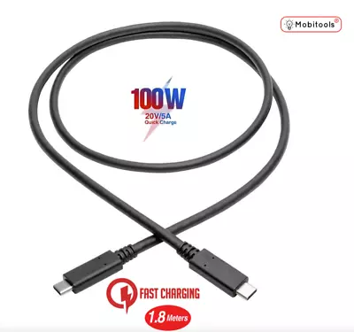 £4.07 • Buy 1.8M Type-C To Type-C  3.1  Data  Sync And Fast Charger Cable For Apple Macbook 
