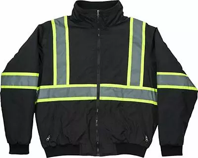  Men's High Visibility Safety Bomber Jacket Fleece Lined ANSI Class 3 NWT • $39.99