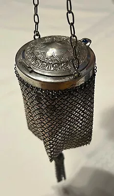 Antique (1920's) Silver Mandalian Armor Mesh Purse/Bag  Very Good Condition • $125