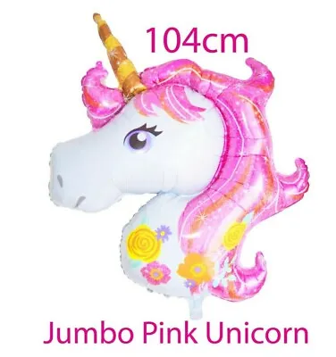 $3.85 • Buy Jumbo Pink Unicorn Foil Balloon 104cm Helium Quality Party Decoration