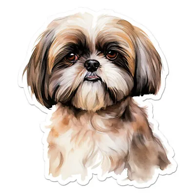 Shih Tzu Dog Vinyl Decal Sticker Indoor Outdoor 3 Sizes #11384 • $5.95