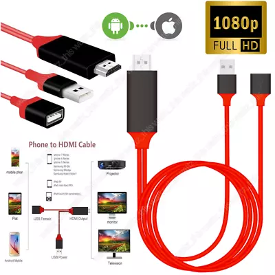 USB To HDM Cable Phone To TV HDTV AV Adapter Universal Android Type C For IPhone • $11.69