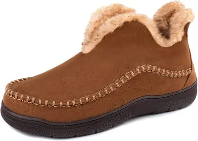 Men's House Shoes Moccasin Bootie Slippers Memory Foam Winter Indoor Outdoor • $23.99