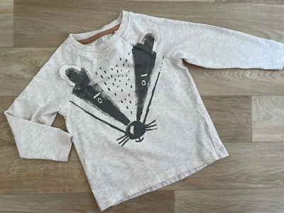 Baby Boy 18-24 Months George Long Sleeve Badger T-shirt • £1