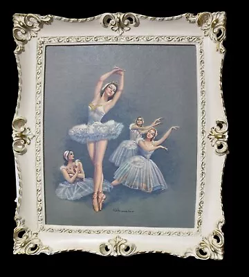 Vtg 1960s Turner Wall Art Ornate Victorian Framed French Ballerina Print 10x11 • $29.99