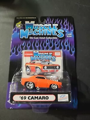 Muscle Machines Single Logo 1969 Chevrolet 69 Camaro Chevy Orange 00-1 1:64 • $19.99