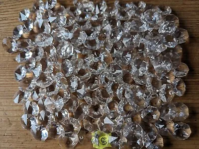 150 VGC Vintage Assorted 14mm Octagon Chandelier Crystal Glass Drops Prism Craft • £14.99