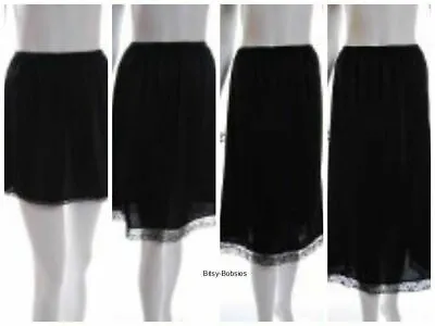 £6.99 • Buy Ladies Black Or White Anti Static Waist Half Slip Underskirt Petticoat