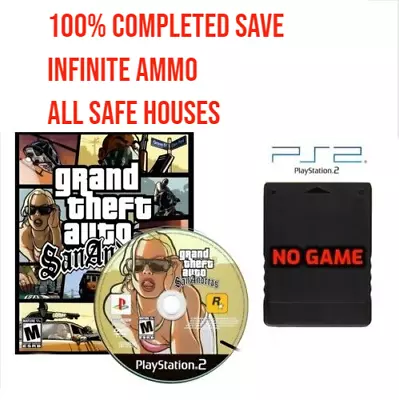 £19.99 • Buy Grand Theft Auto San Andreas Unlocked PS2 Memory Card PlayStation 2 GTA Complete