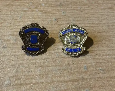 2 X Num National Union Of Mineworkers Yorks Area Badges Very Good Condition • £14.95