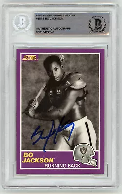 1989 RAIDERS Bo Jackson Signed Card Score Supplemnt #384S AUTO Beckett Autograph • $289