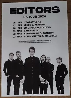 Editors - Live Band Music Show UK 2024 Promotional Tour Concert Gig Poster • £9.99