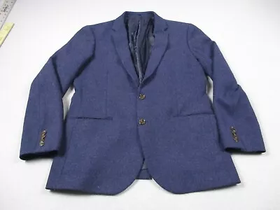 J Crew Sport Coat Mens 40R 40 Navy Blue Tweed Wool Blend Thompson Blazer • $59.99