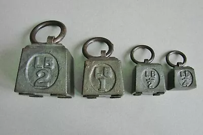 Antique Scale/Scales Weights  (4) Total... Ring Weight  2lb  1lb  1/2lb  1/4lb • $30