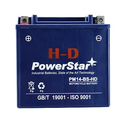 PowerStar H-D YTX14-BS ATV Battery For Honda TRX350TM FourTrax Rancher 2001-2006 • $65.88