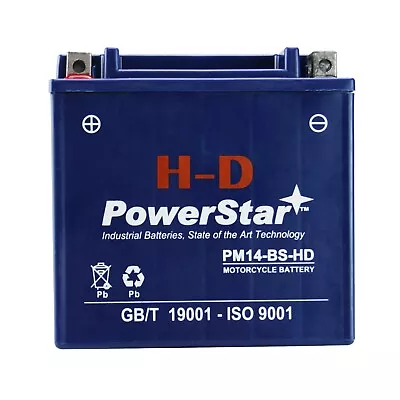 PowerStar H-D YTX14-BS Motorcycle Battery For Honda VTX1300T 2008-2009 • $82.35