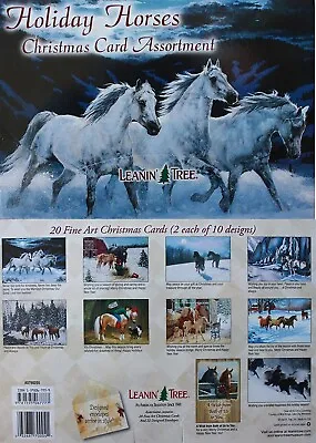 Leanin Tree Holiday Horses Christmas Card 20 Christmas Cards Box Envelopes • £143.43