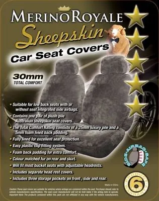 Premium Aussie Sheepskin(Lambswool) Merino Royale Car Seat Covers 30mm 5 Colour • $259