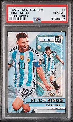 2022-23 Donruss FIFA LIONEL MESSI #1 Pitch Kings PSA 10 Gem Mint • $69.99