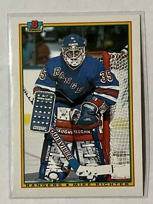 1990-91 NHL Bowman #218 MIKE RICHTER *Rookie* RC *CLEAN**HOF* - NEW YORK RANGERS • $1.99