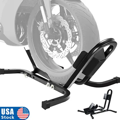 17 -21  Motorcycle Front Tire Chock Heavy Duty Wheel Stand 1200lb Capacity • $49.99