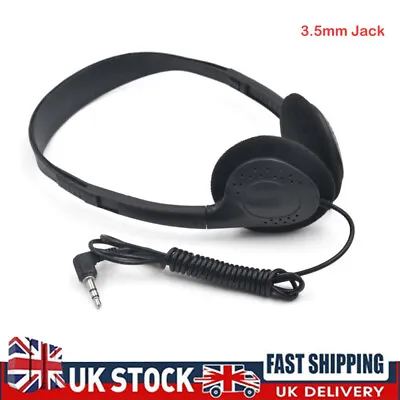 Retro Walkman Style Headphones 3.5mm Jack Lightweight Wired On-Ear Headset UK • £5.99