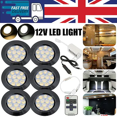 Black LED 12V 3W Spot Ceiling Lights Camper Van Caravan Motorhome Boat Downlight • £7.51