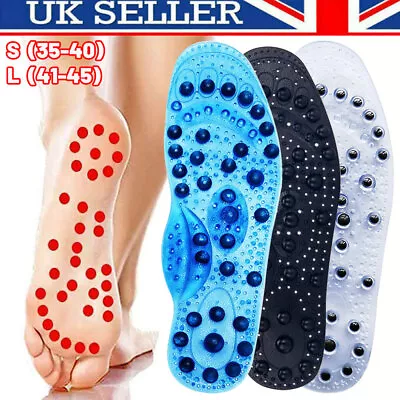 Magnetic Massage Shoe Insoles Acupressure Foot Therapy Reflexology Pain Relief • £8.99