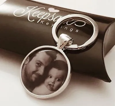 £4.35 • Buy Personalised Photo Custom Keyring Fathers Day Birthday Present Gift Box