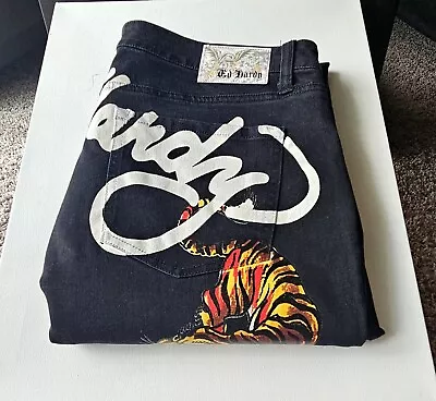 Ed Hardy MEN'S Bengal Crawling Tiger BLACK Jeans SIZE 36 NEW (Other) • $67.98