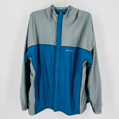 Stearns Dry Wear Men's Hooded Rain Jacket Size XL Blue Gray  Nylon Zip Close • $18