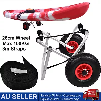 COMPACT COLLAPSIBLE KAYAK TROLLEY Aluminium Canoe Carrier Cart 80kg AU Stock • $53.99