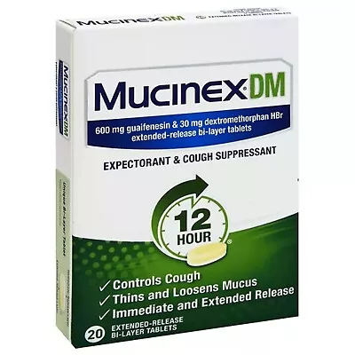 MucinexDM 12HR Expectorant&Cough Suppressant 20 Tab*2 PACK**Exp:08/24*FREE SHIP* • $12.99