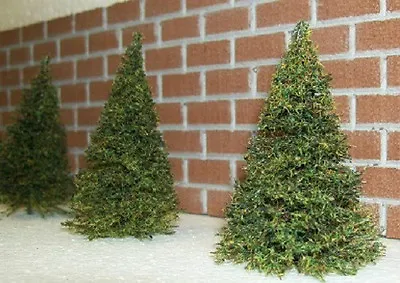 MINIATURE PINE TREES 9 Piece Set  // Great For HO Scale Model Railroads Crafts • $28.93