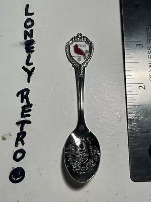 Vintage Ohio Collectible Engraved Souvenir Miniature Spoon W/State Bird Cardinal • $11.25