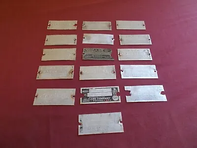 Vtg Case Serial Number Taag Name Plate Tractor Machine Implement Lot ~ 16 • $81.45