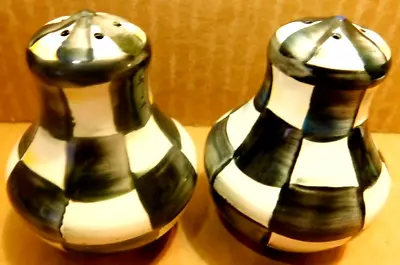 S&P~Mackenzie Childs Courtly Check Salt & Pepper Shaker Set 1983 Collector Set • $75