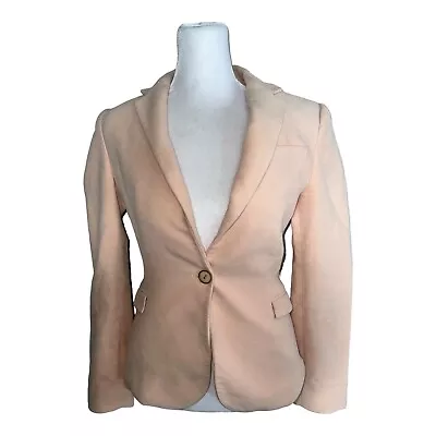 Zara Womens Solid Baby Pale Pink Long Sleeve Blazer Jacket Xs • $24.50