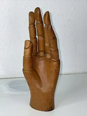Antique Folk Art Hand Carved Jointed Wood Hand ~ Mannequin ~ READ DESCRIPTION • $75