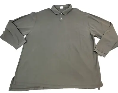 VINTAGE LL BEAN Polo Shirt Men's XL Tall Olive Green Long Sleeve  • $11