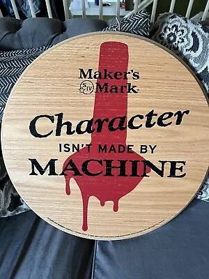 Makers Mark Barrel Top Wood Sign (solid Wood)  21 Inch Diameter • $99