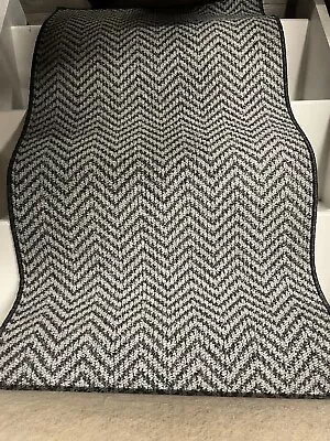 Carpet Stair Runner | 13 Steps | 6.50 X 0.60 | Grey/light  Herringbone | Zig Zag • £79.99