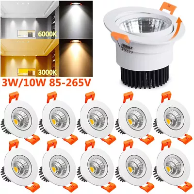 Round Recessed LED Ceiling Downlight COB Spotlight Indoor Lighting 3W/10W 110V • $9.69